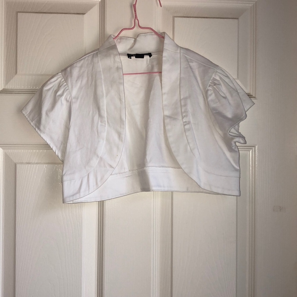 White shawl with sleeves